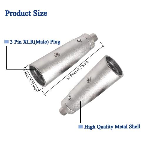 Voluty Tek Microphone Adapter Suitable for RCA Female To XLR Male Adapter Audio Connector 2pcs