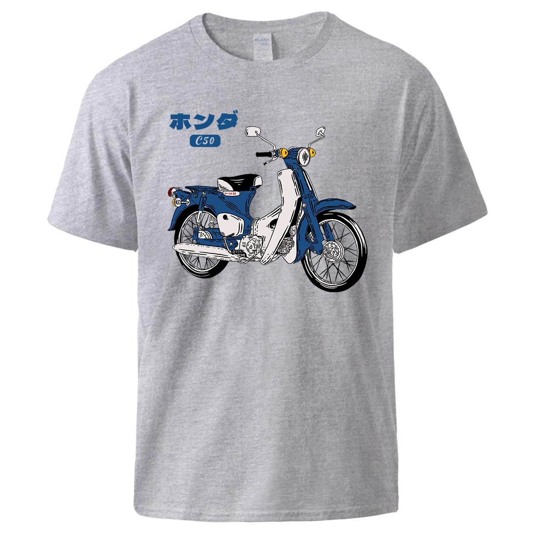 

Classic Super Cub C50 Motorcycle Print Men s T-shirt Cotton Fashion Short Sleeve Soft Breathable T-shirt All Match Basic T-shirt 4XL