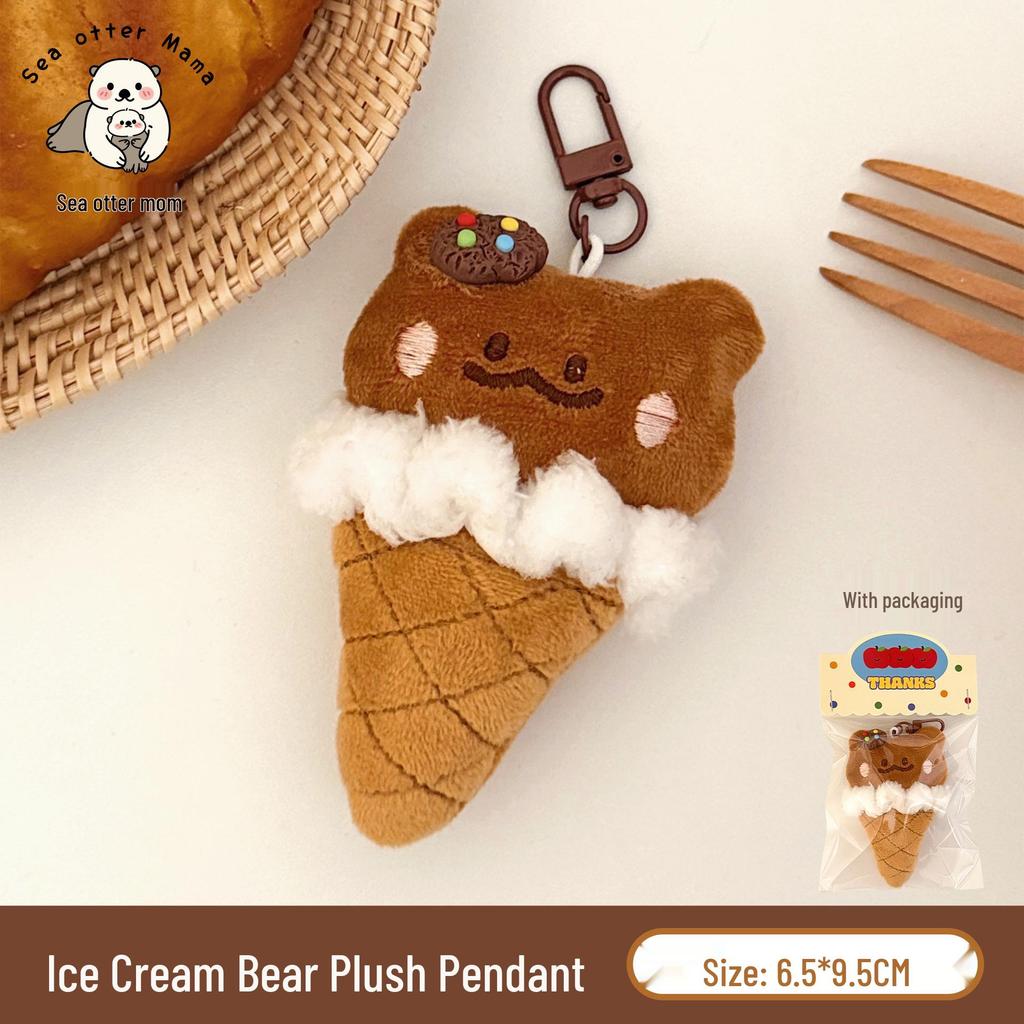 Tengyi Pluszowy Wisiorek Zwierzątko Lody - Uroczy Breloczek do Plecaka Dziewczęcy