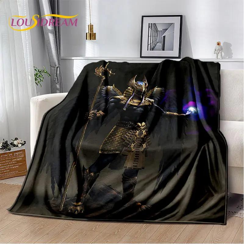D Egyptian Mythology Pharaoh Hieroglyphics Soft Plush Throw Blanket Flannel Blanket for Living Room Bedroom Sofa Picnic