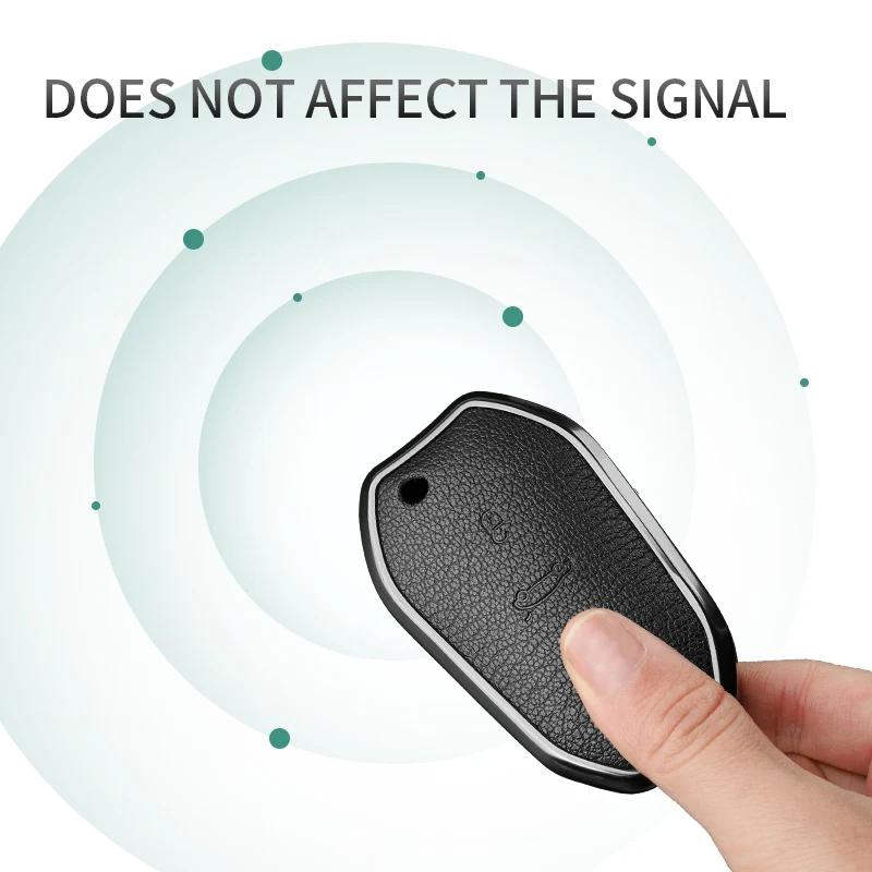 Metal And Leather Car Key Case Cover For Citroen C5 X C4L C6 C3-Xr Aircross 308 408 508 2008 3008 4008 5008 Ds 5Ls 4Saccessories