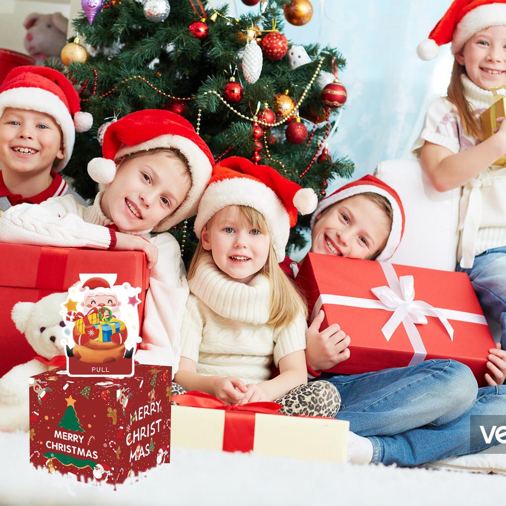 Claus Red Santa Pattern Paper Gift Box Christmas Decoration Atmosphere Prop