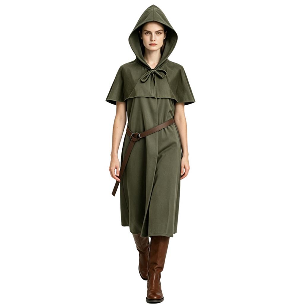 Hooded Cloak Robe for Costume Stage Performance