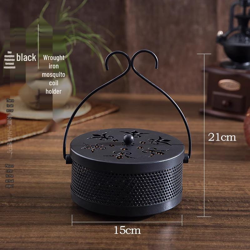 

Держатель для москитных спиралей из нержавеющей стали с крышкой - Огнеупорная и защищенная от ожогов подставка для благовоний для использования на открытом воздухе