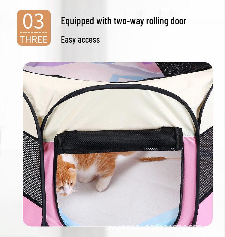 Octagonal Foldable Pet Tent: Dog Crate, Cat Bed, Birthing Room, Oxford Cloth.