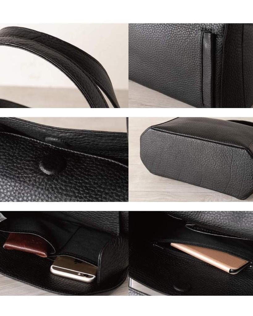 BAG since Imai Bag GENOVA Genuine Leather Bag Made in Japan Black Formal Handbag Genuine Leather Bag [IMAI 1977] Women's (1910 Black)