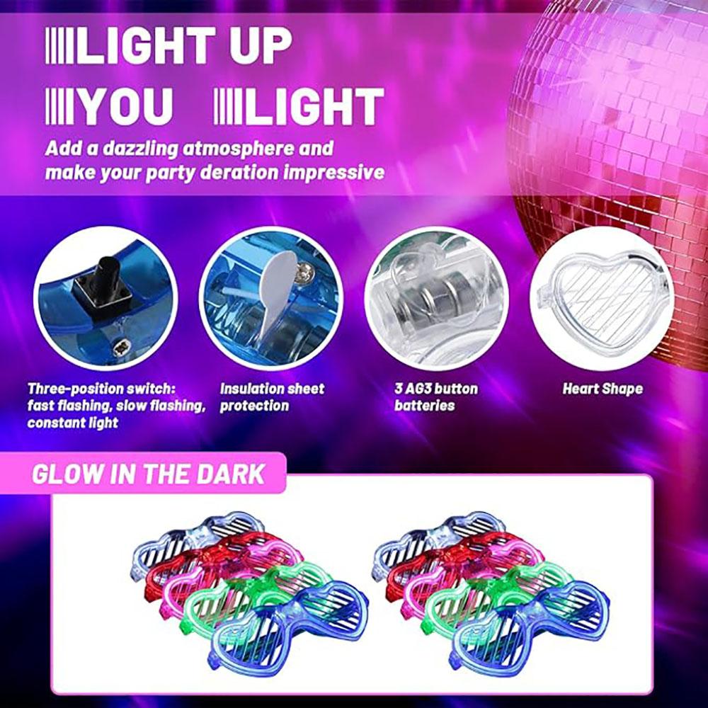 5/10/15/20/30 Stück LED Neon Partybrillen Leuchtende Sonnenbrillen Leuchten im Dunkeln Brillen für Kinder Erwachsene Partyzubehör