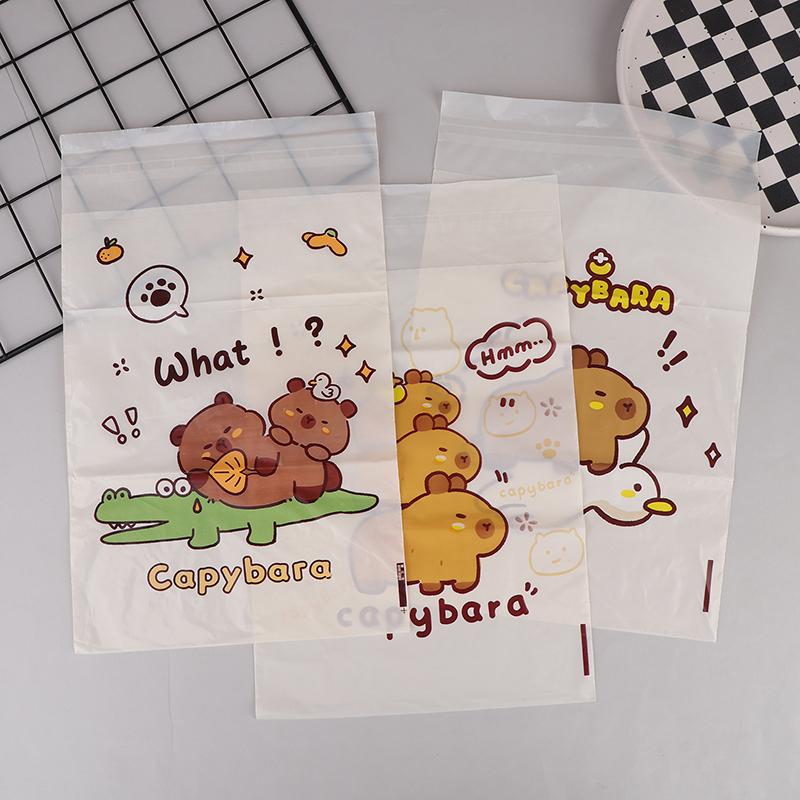 15/30Pcs Portable Universal Auto Door Seat Household Thickened Desktop Trash Can Cartoon Capybara Car Disposable Garbage Bag