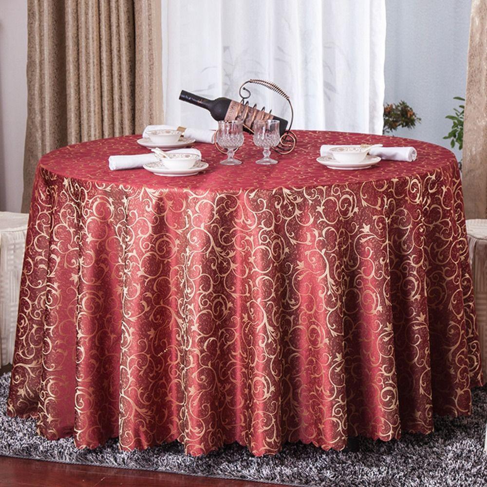 

Luxurious Banquet Table Cover Large Size Table Mat Table Decor Jacquard Round Tablecloth Party 160CM білий