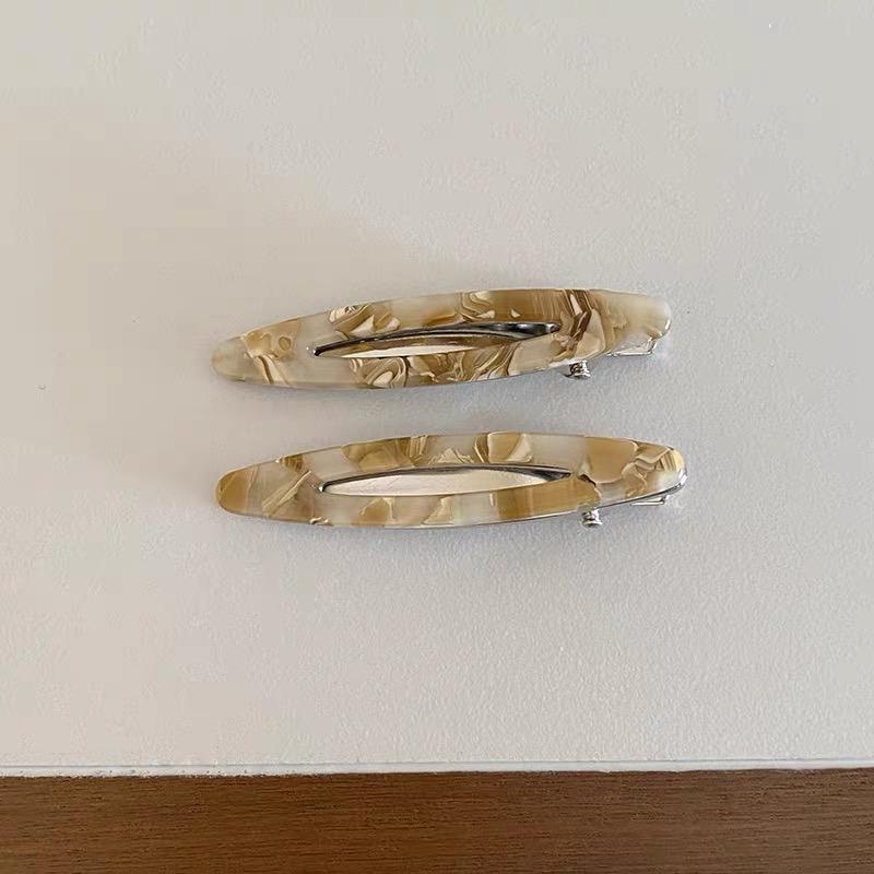2 Stück/Set Acetat Haarspangen Ausgehöhlte Ovale Geometrische Haarspangen Seitliche Spangen Haarnadel Damen Haaraccessoires