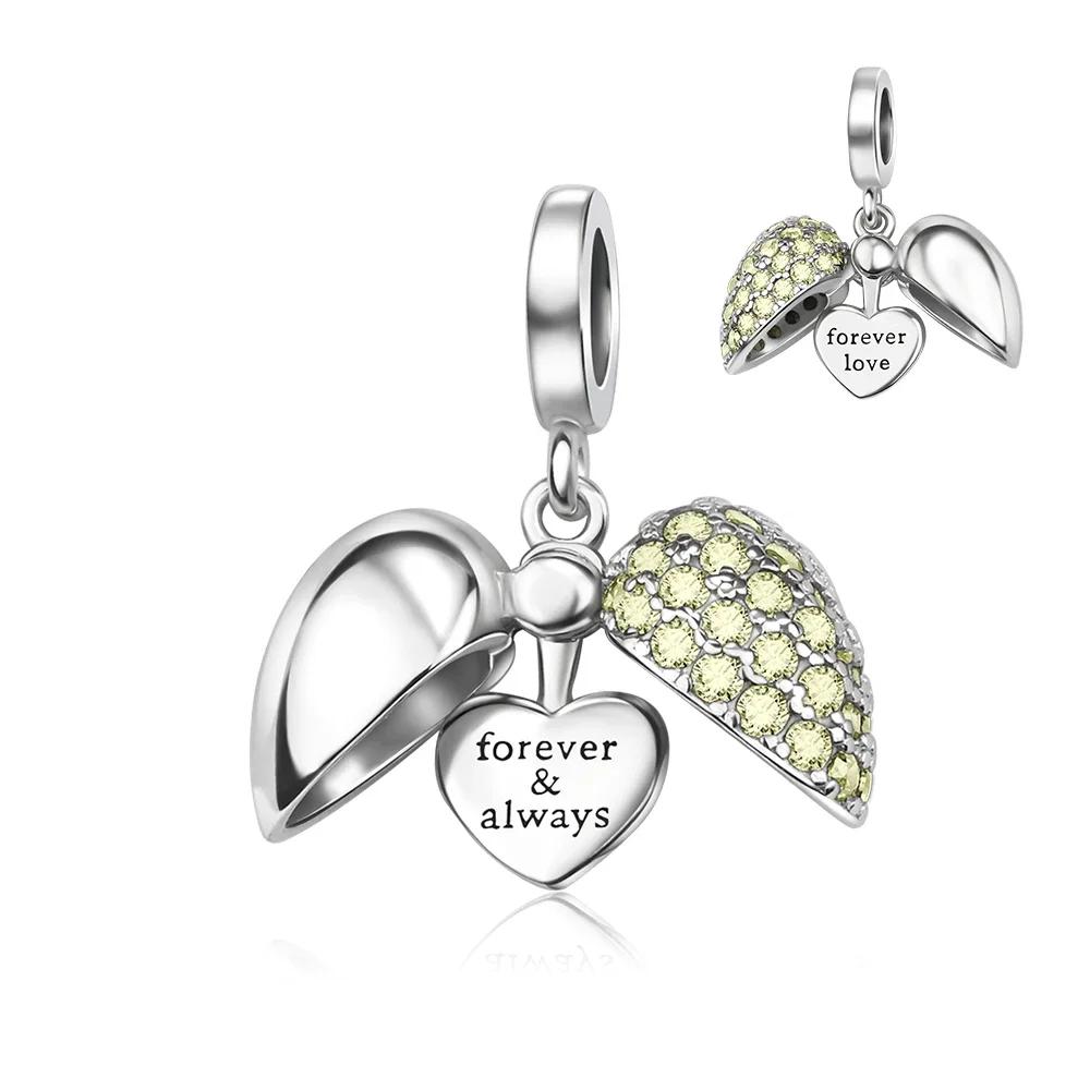 New Original Copper Colored Heart Shape Open And Close Charms Fit Pendant Bracelets Necklace Women Diy Fine Jewelry