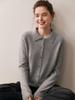 2025 Autumn/Winter Women's Cashmere Polo Collar Long Sleeve Loose Knit Cardigan Sweater