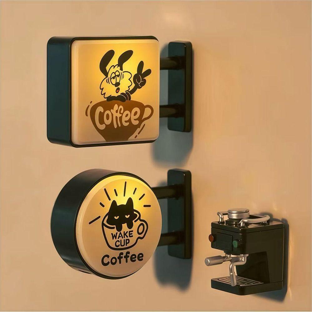 Retro Style Glowing Fridge Magnet Creative Atmosphere Mini Luminous Lightbox Coffee Shop
