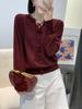 Popular Korean Retro Merino Wool Sweater: Trendy Long Sleeve Knit Top