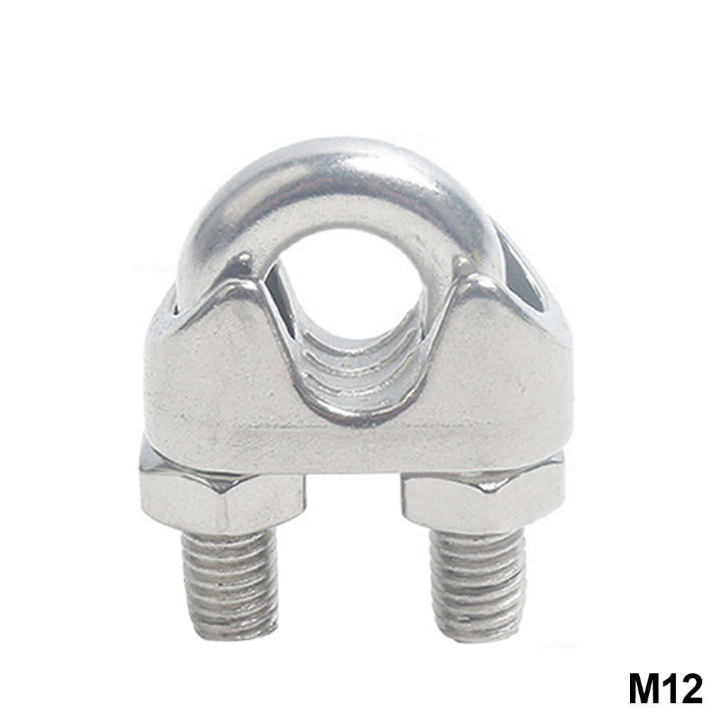 304 Stainless Steel U-type Clamp Wire Clips M2/3/4/5/6/8/10/12/14/16/18mm Rope Clip Bolts Rigging Hardware Clamps Rope Sleeve