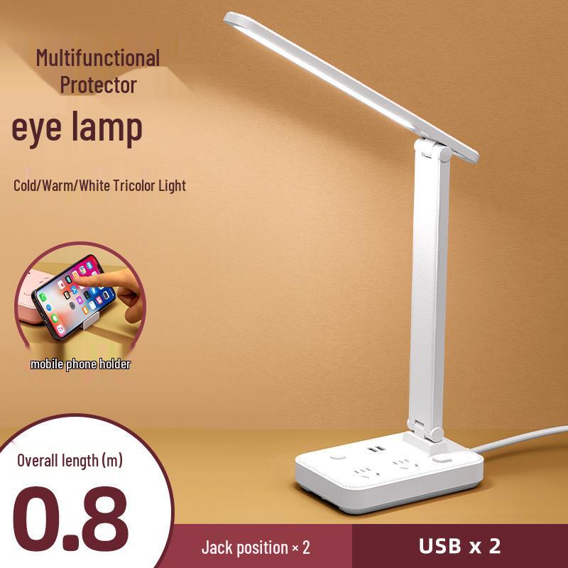 

German Anti-Myopia Eye-Protection Desk Lamp with Socket for Students and Children Dimmable Switch