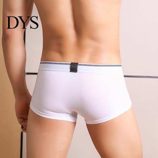 Breathable Boxer Shorts Men Underwear Elastic Mid-rise Tight Cut High Elasticity Boxers Briefs Solid Color Separated Elephant Panties Non-stretched