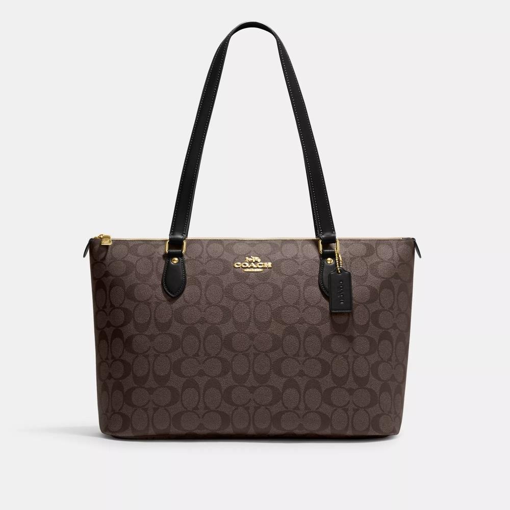 

Coach Сумка-тоут Gallery In Signature Canvas золотисто-коричневый черный