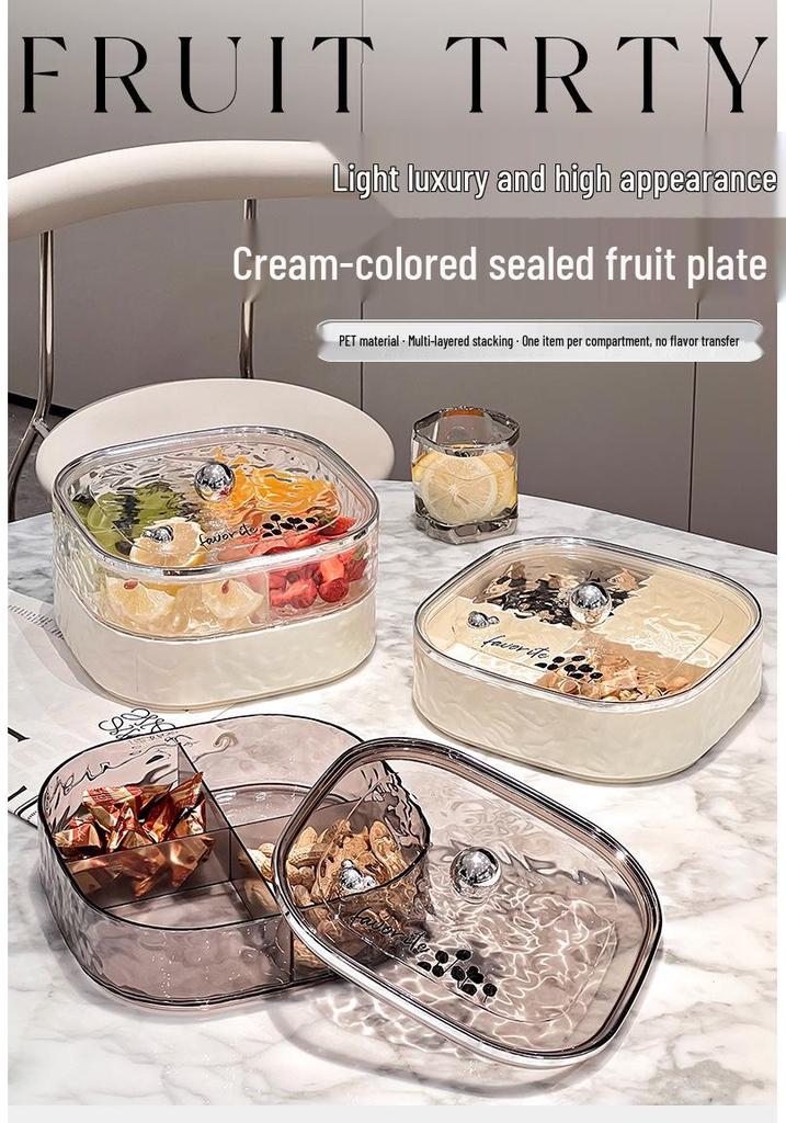Sealed Compartments Luxury Fruit and Snack Storage Box with Lid