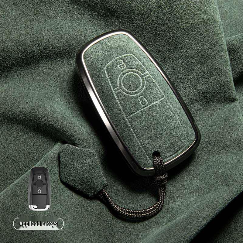 Luxury Suede Key Covers for Ford Explorer ST, Escape, Edge, 4WD, Mondeo, and EVOS