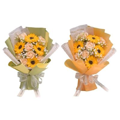 Artificial Flower Bouquet Handmade Soap Flower for Valentines Day Anniversary Graduate Teacher Gift