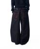 AAKAM Stitched Denim Pants (Black)
