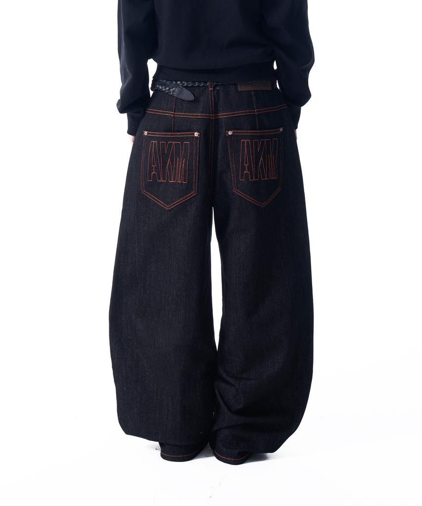 AAKAM Stitched Denim Pants (Black)