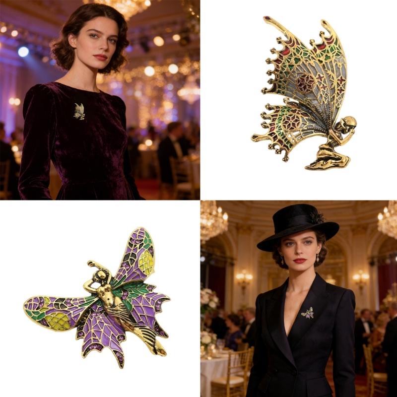 Retro Brooch Butterfly Corsage Pin Jewellery Piece For Women And Men Lightweight Alloy Chest Decoration Gift