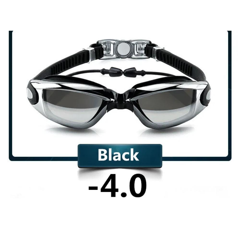 Profesionální plavecké brýle na krátkozrakost Plavecké brýle se špunty do uší Nosní klip Galvanické pokovování Vodotěsné Silikon