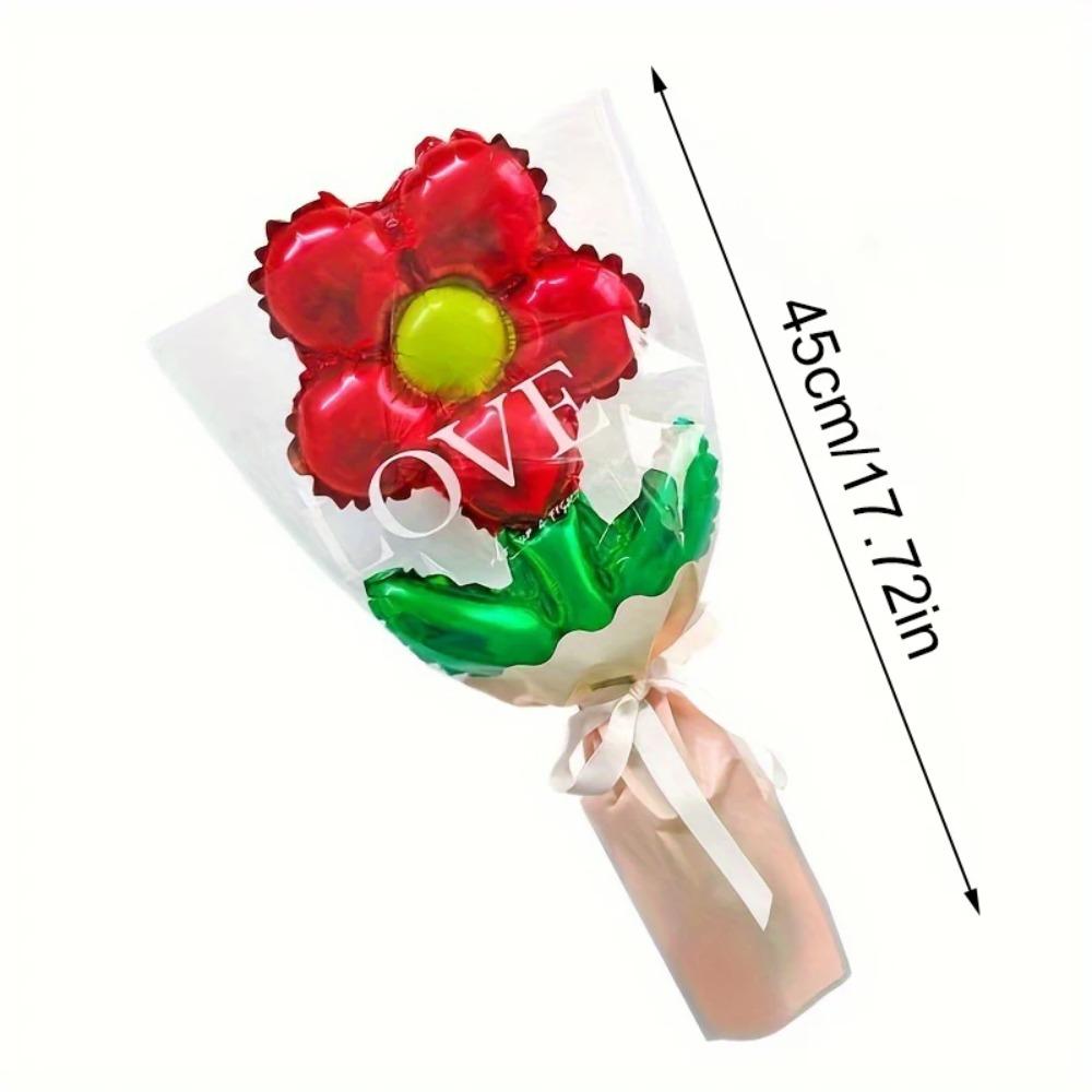 10pcs Aluminum Foil Daisy Rose Flower Balloon Romantic Five Petal Flower Balloon  Mother's Day