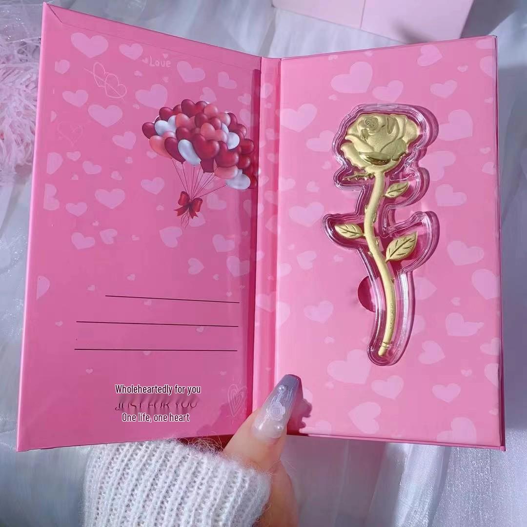 999 Pure Gold  Most Beautiful Mom  Gold Banknote with Romantic Rose Bouquet - Perfect Qixi Festival Gift for Girlfriend or Mom