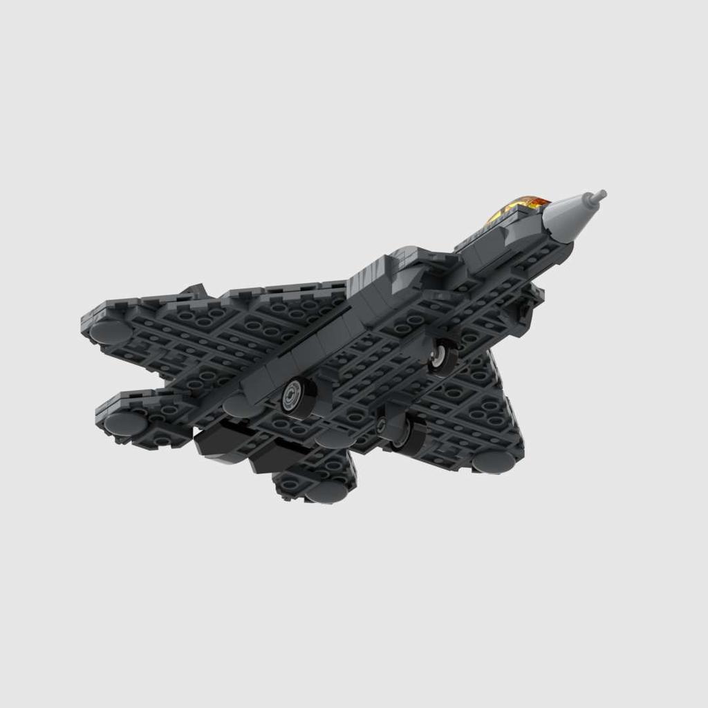 Moc Construction Blocks 294 Pieces F-22 Raptor Fighter Jet Lockheed Martin Aircraft Children'S Assembly Model Plaything Present