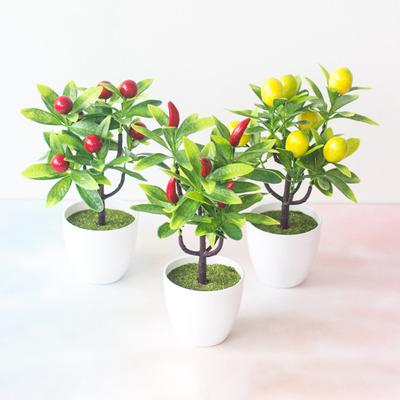 Arborele fructifer artificial, realist, multifuncțional din plastic, ghiveci de simulare adorabil pentru nuntă