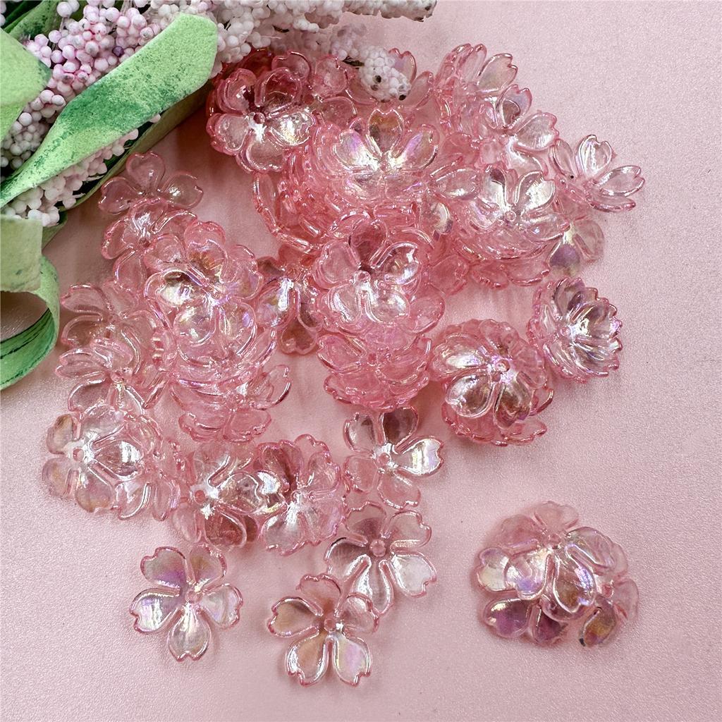 14.7mm 100PCS Galsang Flower High Quality New Loose Acrylic Beads For Jewelry Making DIY Necklace Bracelets Earrings Handmade Fashion Accessories
