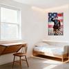Vintage 'Patton' Movie Metal Tin Sign - Military Soldier Saluting American Flag, Medal Decorated Uniform, Sword & Rifle Decorati
