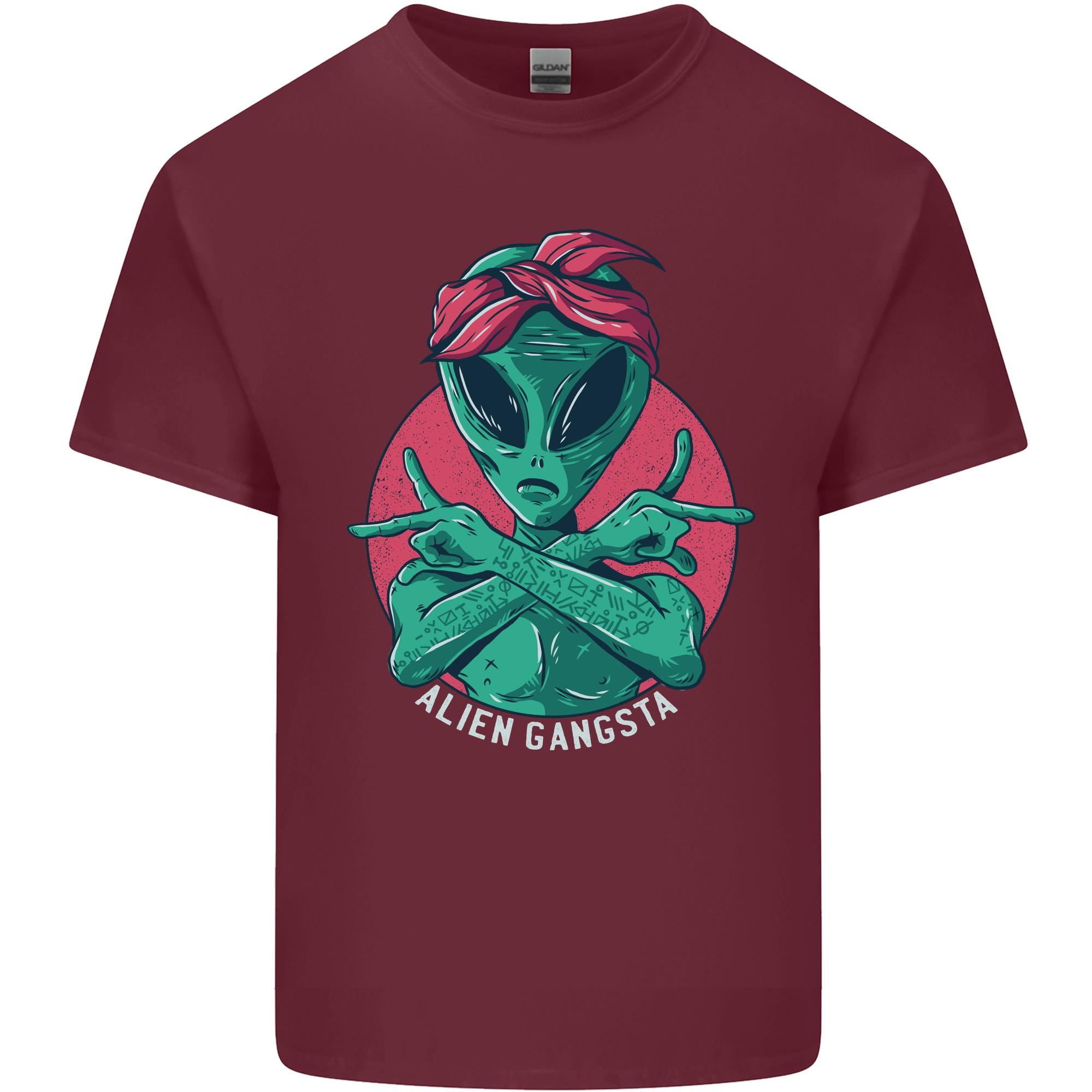 Funny Alien Gangster UFO 2Pac Rap Music Unisexs Light Cotton TShirt S