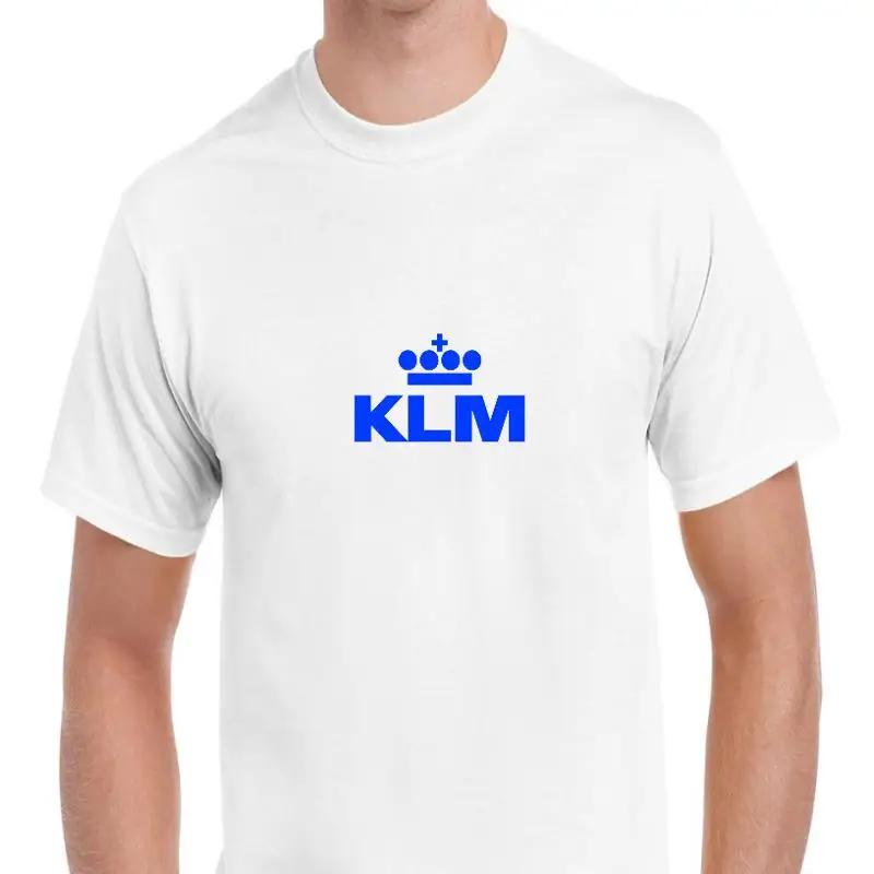 KLM Blue Retro Logo T Shirt Dutch Airline Aviation Geek White Cotton M