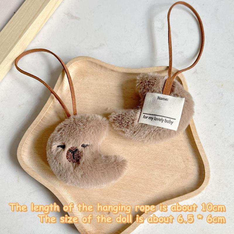 

Cute Capybara Name Sticker Keychain Cartoon Animal Stuffed Doll Keyring Kindergarten Anti-Lost Name Tag Bag Pendant Kid Gift