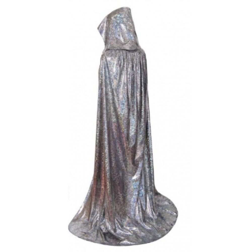 Wizard Halloween Cloak Gown Shiny Witch Cape Funny Hooded Ponchos  Adult Kids