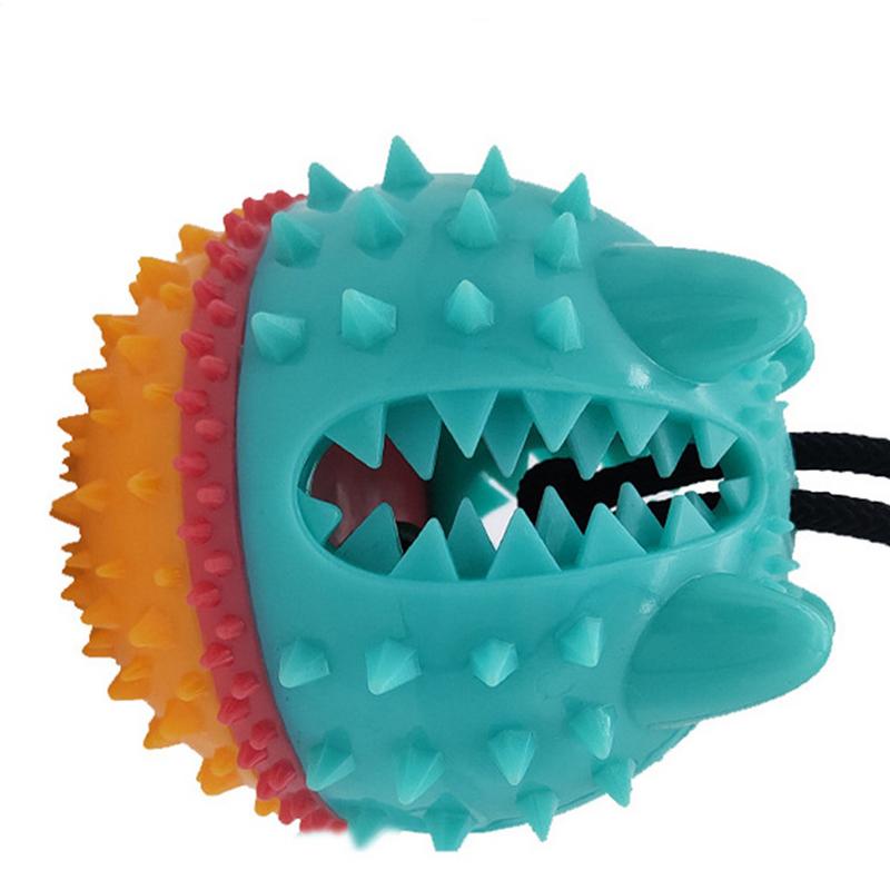 Chew Toys For Dogs Aggressive Puppy Teething Toy With Suction Tug-of-War Treat-Dispensing Entertainment Dogs Companion Soft Ball