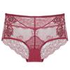 Womens Mid-Rise Lace Triangle Panties Ultra-Thin Breathable Cotton Lining Butt Lifting Floral S-XXL