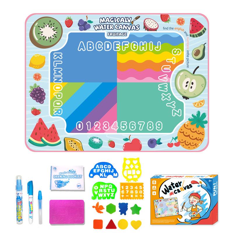 Magic Water Canvas Children Water Painting Blanket Early Learning Oversized Animal Dinosaur Numbers Magical Color Diy Toy