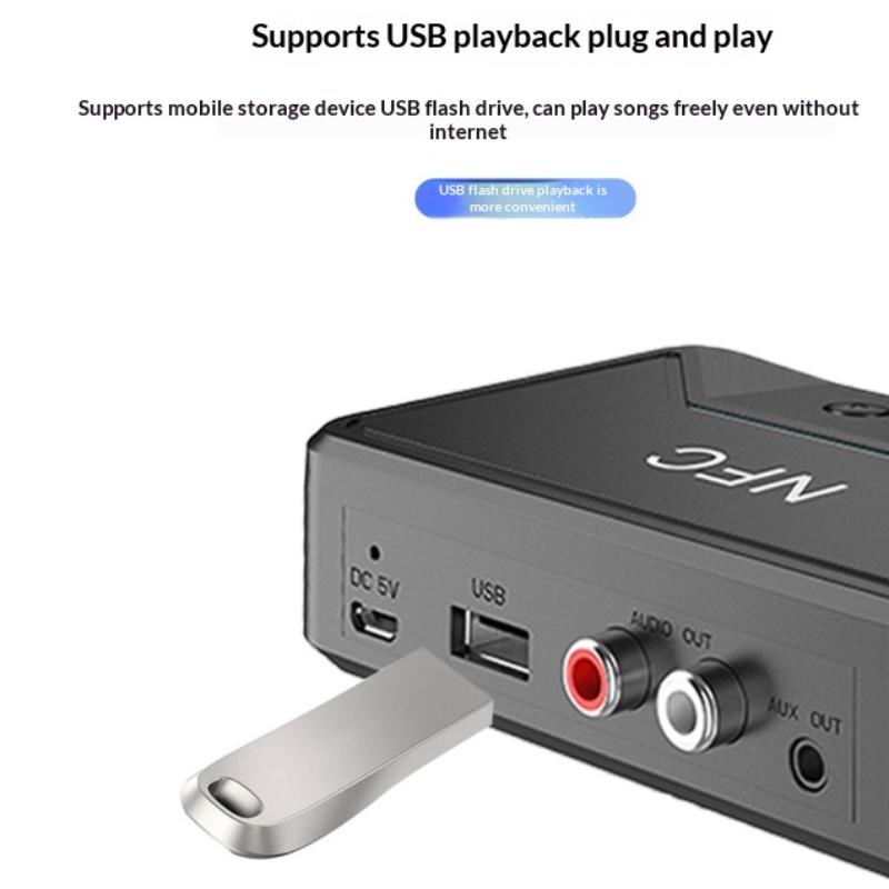 Bluetooth 5.3 Receiver, Nfc Wireless Bluetooth Adapter, Rcau Disk Player, Desktop Bluetooth Receiver