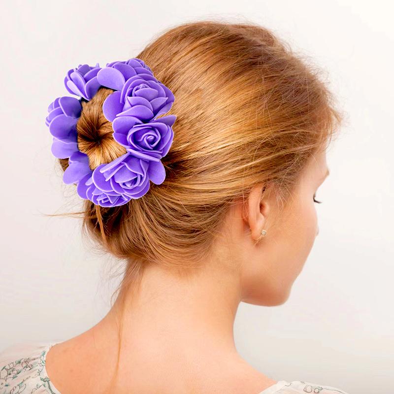 

1 шт., хвост, украшенный красочными цветочными резинками для волос, эластичная имитация цветка, женская веревка на голову