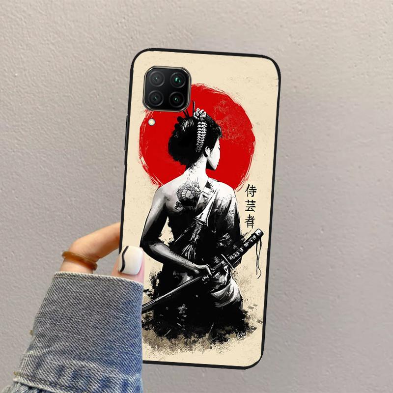 Samurai Warrior Geisha For Huawei Nova 3i 7i 8i 11i 12i 9 10 SE Y73 Y90 Y70 Y72 Y61 Y91 P30 P40 Lite P60 Pro Case