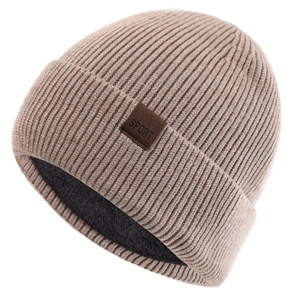 

Новая унисекс зимняя шапка плюшевая флисовая теплая шапка стильная мягкая шапка бини с отворотом для мужчин женщин для улицы утолщенная лыжная спортивная вязаная шапка 55cm-60cm хаки