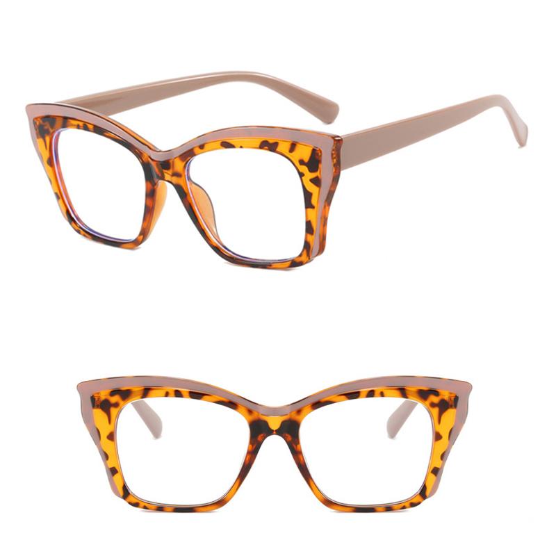 Popular Gradient Color Fashion Square Anti Blue Light Glasses Women Trendy Oversized Transparent Computer Glasses