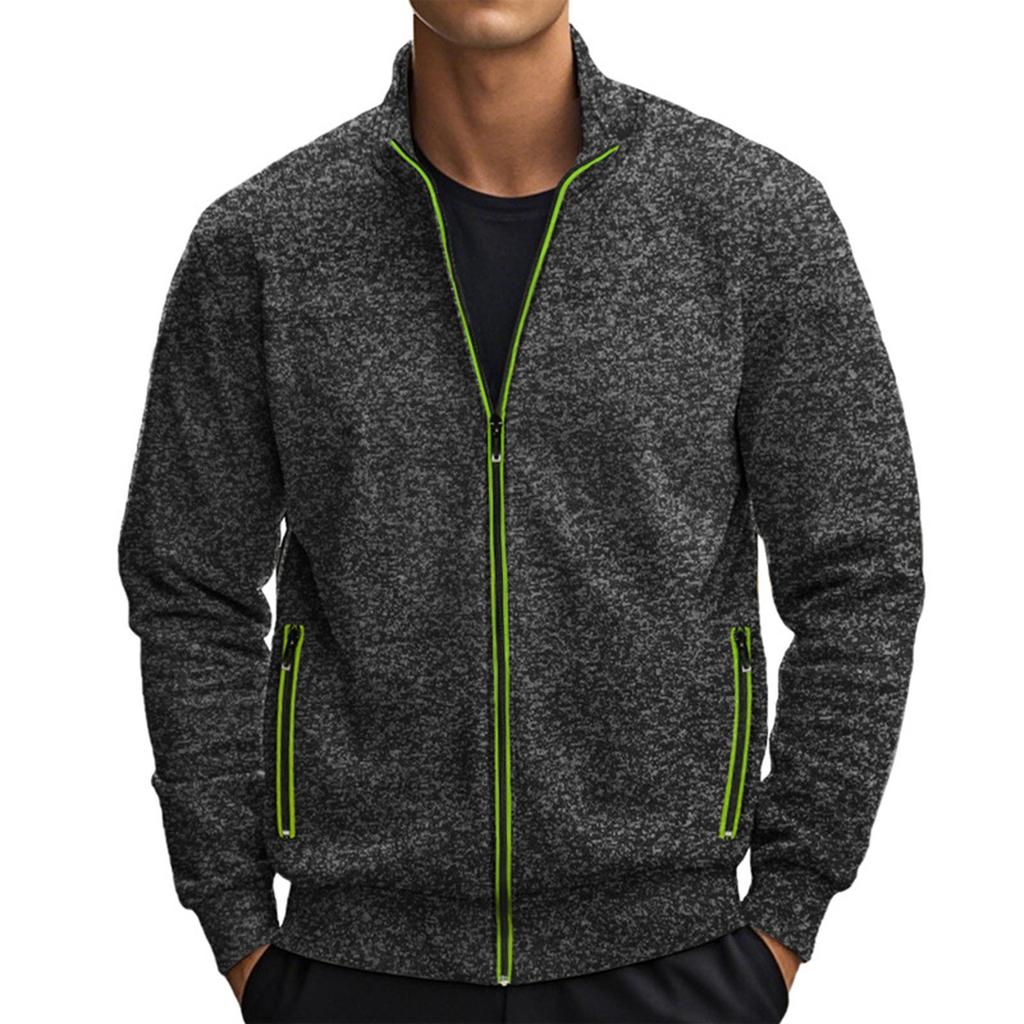 Men's  Standing Collar  American Style  Adding Fleece  Hoodie  Coat