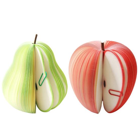 100 Pages Pear Shape Sticky Notes Fruit Shape Portable Scratch Paper Notepads Desk Decor Office Supplies