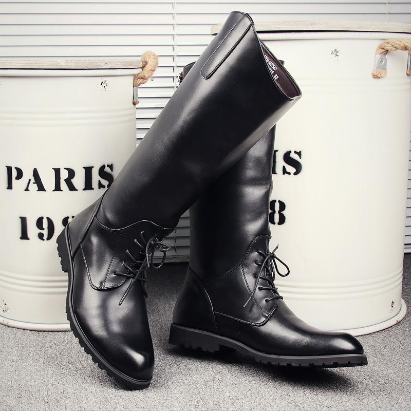 Fashion Casual Tall Leather Men Cowboy